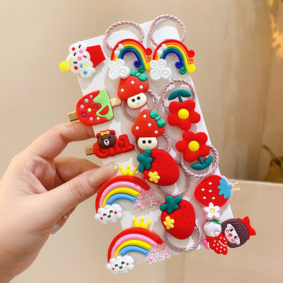 14 bucăți floare de fluture dulce drăguț pentru copii ace de păr pentru copii agrafe de păr pentru bebeluși accesorii pentru fete benzi de păr elastice