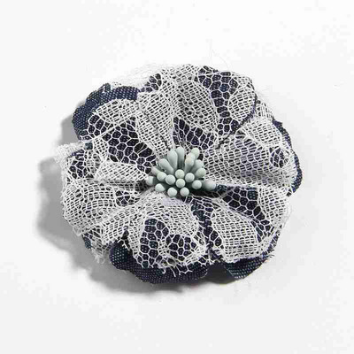 10 vnt. 5,5 cm 2,1 colio aukštos kokybės audinio dirbtinė nėrinių gėlė plaukams aksesuarams šifono gėlių puokštė klipams galvos juosta