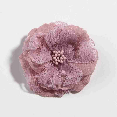 10 vnt. 5,5 cm 2,1 colio aukštos kokybės audinio dirbtinė nėrinių gėlė plaukams aksesuarams šifono gėlių puokštė klipams galvos juosta