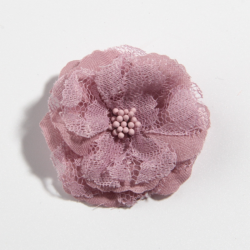 10 vnt. 5,5 cm 2,1 colio aukštos kokybės audinio dirbtinė nėrinių gėlė plaukams aksesuarams šifono gėlių puokštė klipams galvos juosta