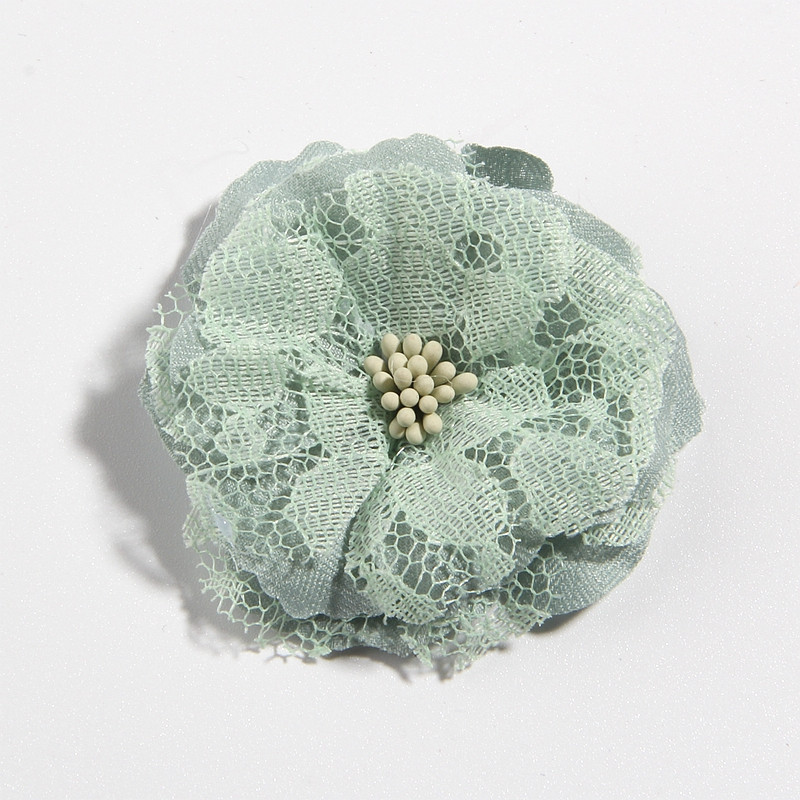 10 vnt. 5,5 cm 2,1 colio aukštos kokybės audinio dirbtinė nėrinių gėlė plaukams aksesuarams šifono gėlių puokštė klipams galvos juosta