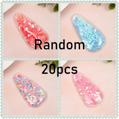 20 ks/sada DIY dievčenské vlasové doplnky PVC flitrované rýchloschnúce farebné jednoslovné sponky do vlasov bez sponiek do vlasov princezná bling čelenka roztomilá pokrývka hlavy