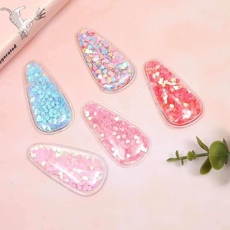 20 ks/sada DIY dievčenské vlasové doplnky PVC flitrované rýchloschnúce farebné jednoslovné sponky do vlasov bez sponiek do vlasov princezná bling čelenka roztomilá pokrývka hlavy