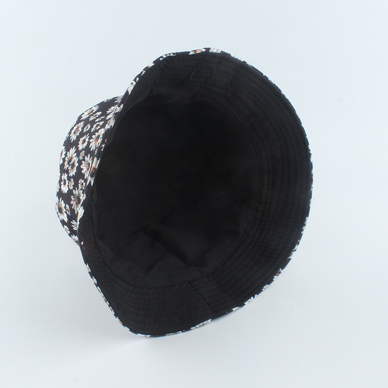 Letný panamský klobúk s potlačou sedmokrások, obojstranný vedrový klobúk pre ženy, slnečná čiapka, dámsky bob klobúk, ženský kvetinový rybársky klobúk