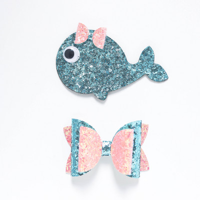 Crtani slatki kit Sjajne ukosnice Mašne za djevojčice Kompleti pokrivala za glavu Svjetlucave kawaii ukosnice Dodaci Djeca Dječje kopče za kosu sa strane