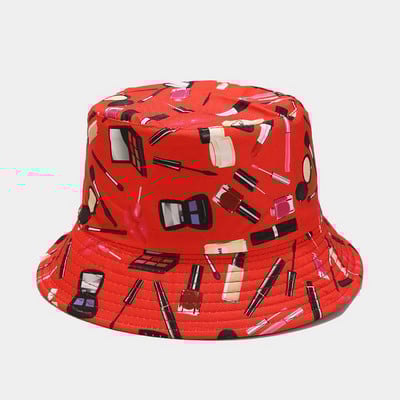 LDSLYJR 2022 Pălărie tip găleată cu imprimeu din poliester, Joker, șapcă de soare pentru călătorie în aer liber, pentru femei 178