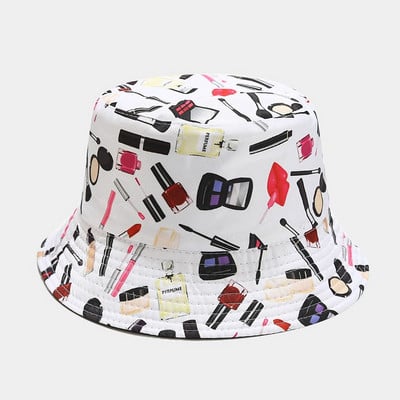 LDSLYJR 2022 Pălărie tip găleată cu imprimeu din poliester, Joker, șapcă de soare pentru călătorie în aer liber, pentru femei 178