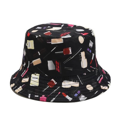 LDSLYJR 2022 Pălărie tip găleată cu imprimeu din poliester, Joker, șapcă de soare pentru călătorie în aer liber, pentru femei 178