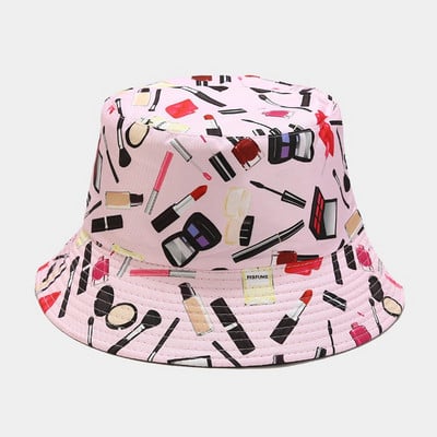 LDSLYJR 2022 Pălărie tip găleată cu imprimeu din poliester, Joker, șapcă de soare pentru călătorie în aer liber, pentru femei 178