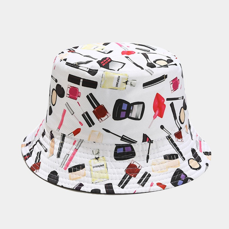 LDSLYJR 2022 Pălărie tip găleată cu imprimeu din poliester, Joker, șapcă de soare pentru călătorie în aer liber, pentru femei 178