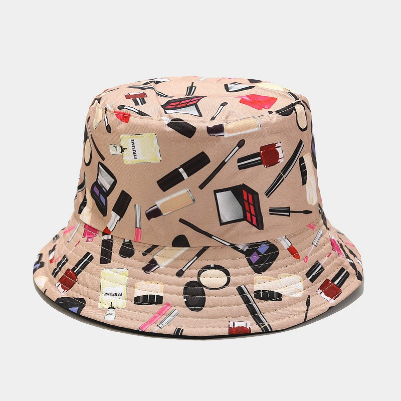 LDSLYJR 2022 Pălărie tip găleată cu imprimeu din poliester, Joker, șapcă de soare pentru călătorie în aer liber, pentru femei 178