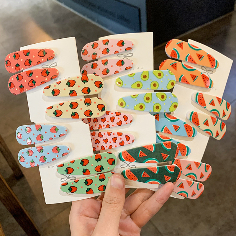 8 kom/lot korejski slatka svježa djeca djevojčice voće pun ispis ukosnica BB kopča šiške dječja kopča bočna ukosnica za djevojčice nakit