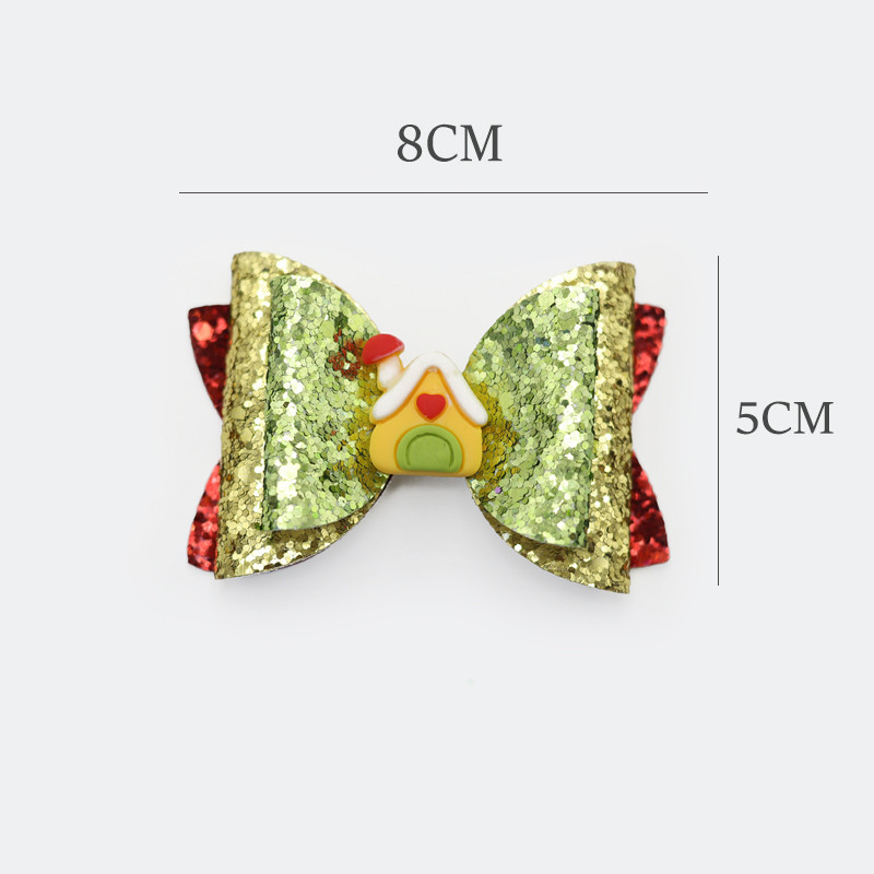 2 bucăți de desene animate de Crăciun Moș Crăciun Om de zăpadă cadou fundita drăguț cu sclipici agrafă de păr paiete accesorii de păr fete copii cleme de păr