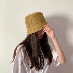 Pălărie de găleată din bumbac de culoare solidă de vară pentru femei Hip Hop Pălărie simplă de pescar în aer liber Bob cu protecție solară Pălărie Panama casual Trend 2021