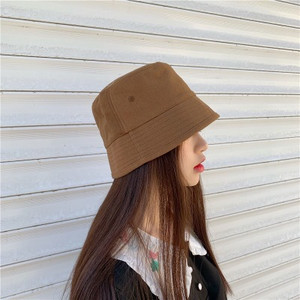 Pălărie de găleată din bumbac de culoare solidă de vară pentru femei Hip Hop Pălărie simplă de pescar în aer liber Bob cu protecție solară Pălărie Panama casual Trend 2021