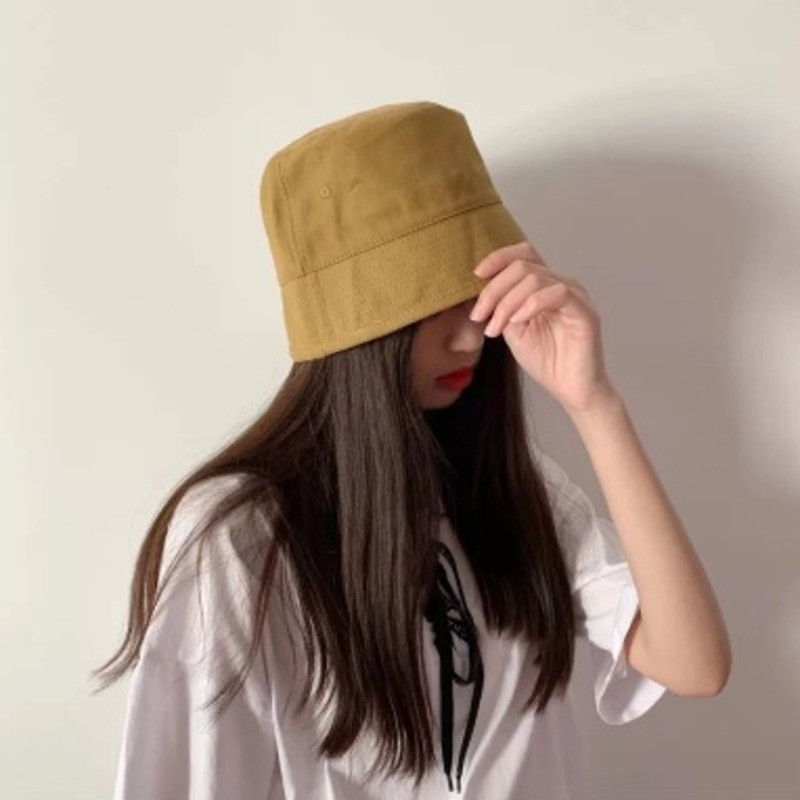 Pălărie de găleată din bumbac de culoare solidă de vară pentru femei Hip Hop Pălărie simplă de pescar în aer liber Bob cu protecție solară Pălărie Panama casual Trend 2021