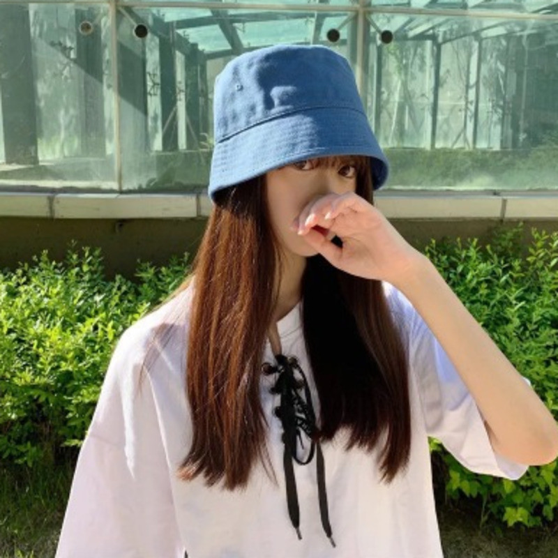 Pălărie de găleată din bumbac de culoare solidă de vară pentru femei Hip Hop Pălărie simplă de pescar în aer liber Bob cu protecție solară Pălărie Panama casual Trend 2021