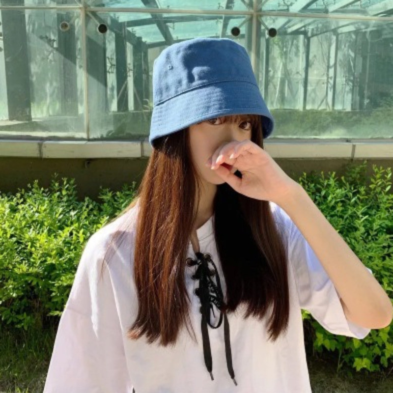 Pălărie de găleată din bumbac de culoare solidă de vară pentru femei Hip Hop Pălărie simplă de pescar în aer liber Bob cu protecție solară Pălărie Panama casual Trend 2021