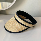 Női felső védősapka nélkül nyári szalma napozósapka UV strandsapka rugalmas fejkörfogat Kentucky derby ünnep