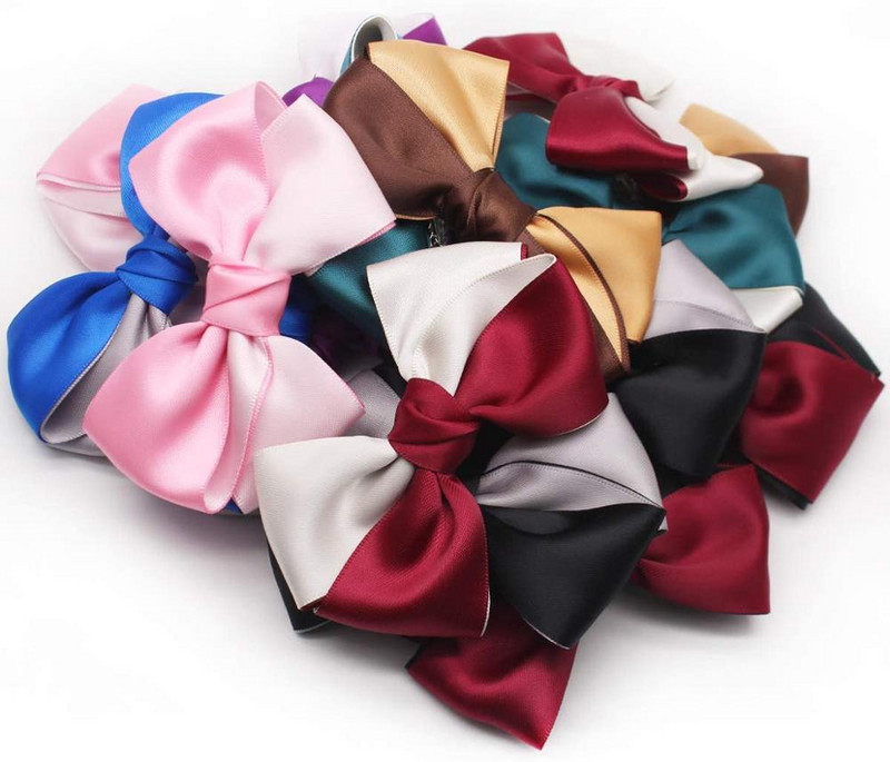Fundițe de păr pentru fete Fundițe artizanale din pânză satinată Fundițe netede super lucioase pentru fete Accesorii de păr pentru fete de 4 in