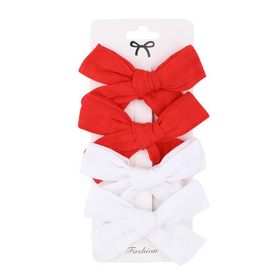 4 ks/sada letných bavlnených ľanových mašličiek do vlasov, detské dievčenské sponky do vlasov, cukríkové farebné mašle, bezpečnostné sponky do vlasov, pokrývky hlavy, vlasové doplnky