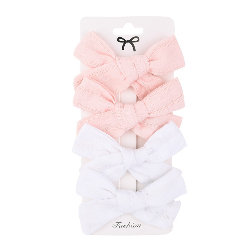 4 ks/sada letných bavlnených ľanových mašličiek do vlasov, detské dievčenské sponky do vlasov, cukríkové farebné mašle, bezpečnostné sponky do vlasov, pokrývky hlavy, vlasové doplnky