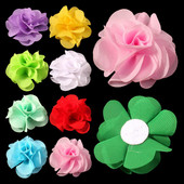 10 vnt / siunta 2,6" 20 spalvų naujagimio minkšta prašmatni šifono gėlė Vaikams Mergaičių plaukų aksesuarai Dirbtinio audinio gėlės galvos tvarsčiams