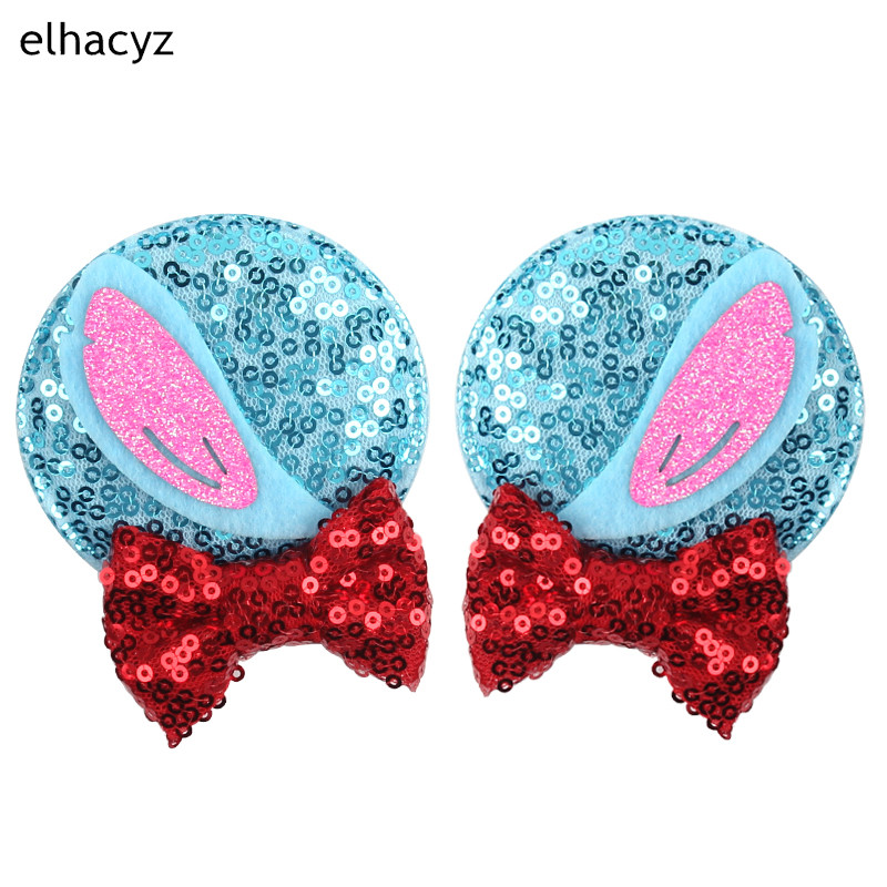 Nové 1 pár populárnych flitrovaných vlasových mašličiek s myšou do uší, sponiek na dievčatá, roztomilej motýľovej postavičky, sponky do vlasov, párty, cosplay, festival, vlasový doplnok