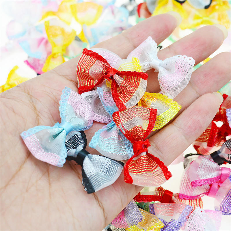 100 kom./lot Mini mala mašna s vrpcom za kućne ljubimce Mašna za kućne ljubimce SAMO MAŠNA BEZ KVAPILA DIY Vjenčani ukrasi Dodaci za kosu