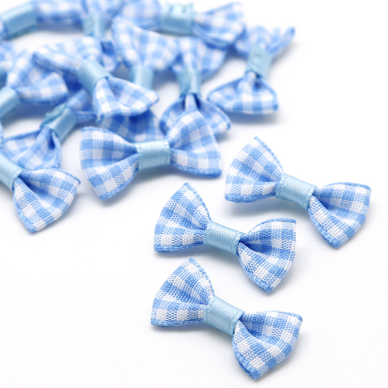 3X1.5cm Mini fundă colorată în carouri, fundă din satin, pentru agrafe de păr pentru fete și accesoriu de meșteșuguri pentru îmbrăcăminte