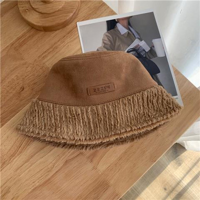 Novi šešir 2022. Ženska jesenska i zimska modna ribarska kapa s podebljanim toplim krznom, korejska verzija, svestrani šešir s krpom od brušene kože