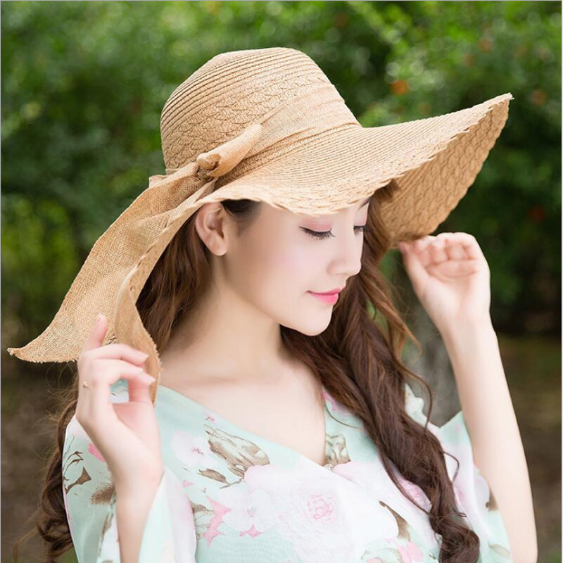Ženski šešir za sunčanje 2022. Ljetni ženski šešir sa širokim obodom protiv UV zračenja Ženski jednobojni ljetni slamnati šeširi s obodom za žene Šešir za plažu s obodom