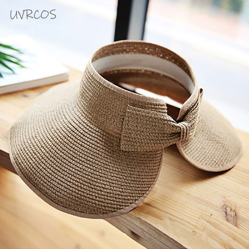 2023 noi femei cu viziere de vară pălărie pliabilă pălărie de soare cu boruri largi pălărie de plajă pălării de paie chapeau pentru plajă șapci cu protecție UV