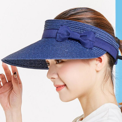 COKK vasaras cepures sievietēm ar platām malām ar priekšgala sauļošanās cepuri pludmalei āra salmu cepurei sievietēm tenisa vizieris Chapeu Feminino Toca