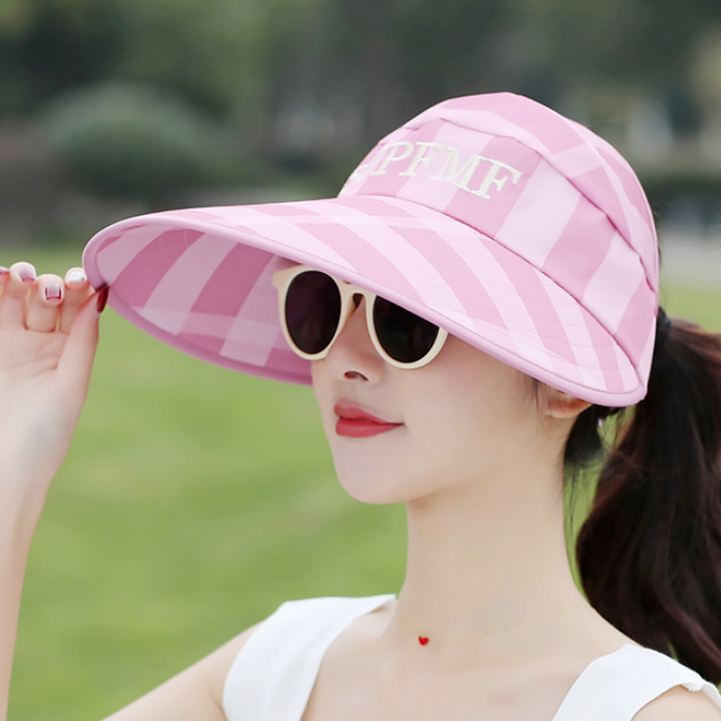 Ljetni šešir za sunčanje, podesiva kapa sa širokim obodom za velike glave, ženska djevojka, blagdanska UV zaštita, šešir za plažu, šešir sa šiltom za pakiranje