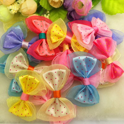 Безплатна доставка 10 бр. 55 мм * 35 мм сатенена панделка от органза, дантелен лък, апликации/занаяти/сватбена украса Изберете цветове #F005