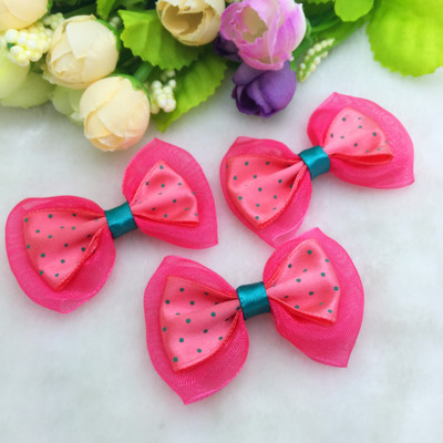 Безплатна доставка 10 бр. 55 мм * 35 мм сатенена панделка от органза, дантелен лък, апликации/занаяти/сватбена украса Изберете цветове #F005