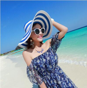 ljetni slamnati šešir na pruge, ženski šešir sa širokim obodom, šešir za plažu, šešir za sunčanje, sklopiva zaštita od sunca, zaštita od UV zračenja, panama šešir, ženski šešir od kostiju