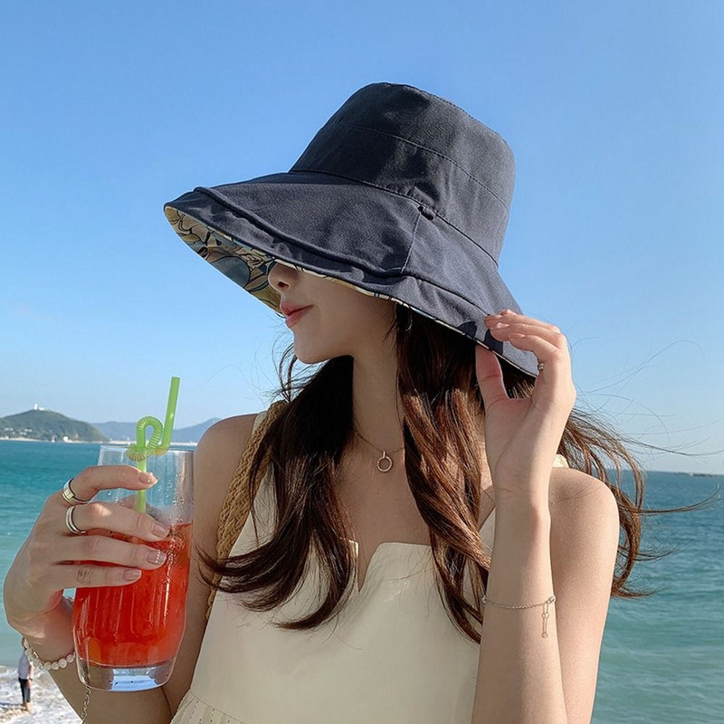 Kapa Kapa s printom Šešir za sunčanje otporan na ultraljubičasto zračenje Zaštita od sunca Ženski šešir s kantom Šešir s dvije strane Šešir za sunčanje Šešir za umivaonik