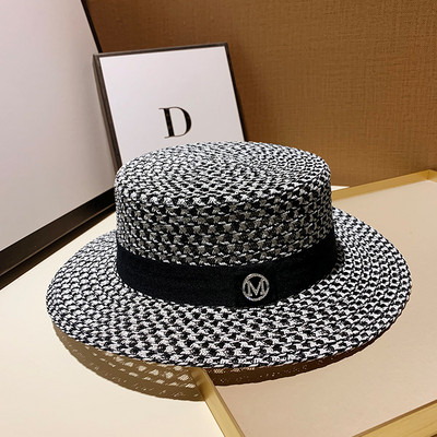 Naiste suvemütsid visiir Õlgkübar Naiste Fedora M Letter Panama müts naiste mütsid Klassikaline gorros Travel Flat Top rannamüts