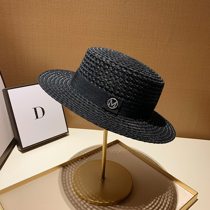 Naiste suvemütsid visiir Õlgkübar Naiste Fedora M Letter Panama müts naiste mütsid Klassikaline gorros Travel Flat Top rannamüts