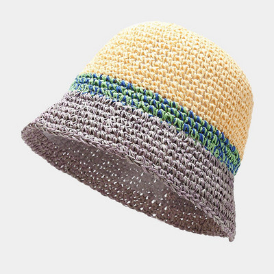 LDSLYJR 2022 pamučni patchwork šešir u boji, kapa za sunčanje na otvorenom, za putovanja na otvorenom, za žene 125