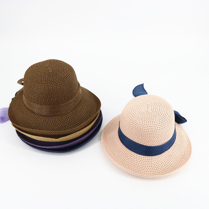 Novi modni ravni šešir za sunce Ženski ljetni slamnati šeširi s mašnom za žene Pokrivala za plažu 6 boja chapeau femme Poklon