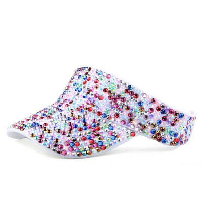 Šeširi Ženski ljetni šešir s umetnutim dijamantima Prazan cilindar Šešir sa suncobranom Mrežasta crvena modna krema za sunčanje Toples kapa Ins Tide Šešir za sunčanje