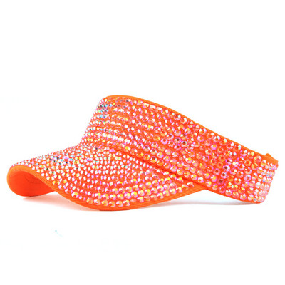 Šeširi Ženski ljetni šešir s umetnutim dijamantima Prazan cilindar Šešir sa suncobranom Mrežasta crvena modna krema za sunčanje Toples kapa Ins Tide Šešir za sunčanje