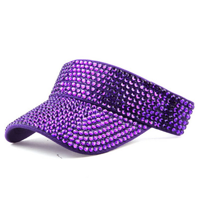 Šeširi Ženski ljetni šešir s umetnutim dijamantima Prazan cilindar Šešir sa suncobranom Mrežasta crvena modna krema za sunčanje Toples kapa Ins Tide Šešir za sunčanje