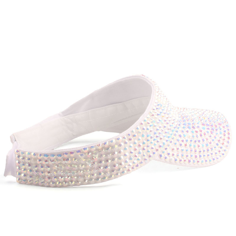 Šeširi Ženski ljetni šešir s umetnutim dijamantima Prazan cilindar Šešir sa suncobranom Mrežasta crvena modna krema za sunčanje Toples kapa Ins Tide Šešir za sunčanje