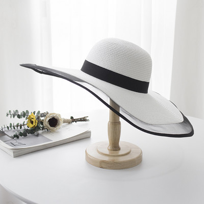 2021 la modă plasă splice vizor ocazional pălărie de paie maree culoare solidă vacanță în aer liber pălărie de plajă pălărie de vară