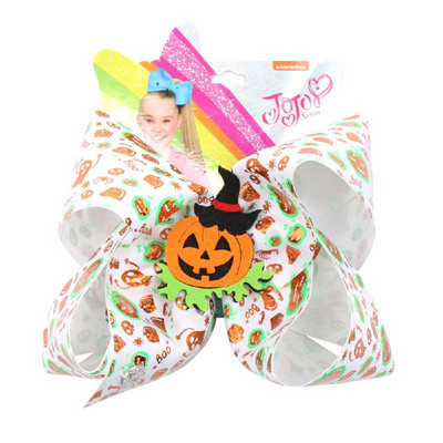 CN 7 " Jojo mašne za djevojčice/Jojo Siwa velike mašne za djevojčice za Noć vještica sa kopčama, ručno rađeni dodaci za kosu