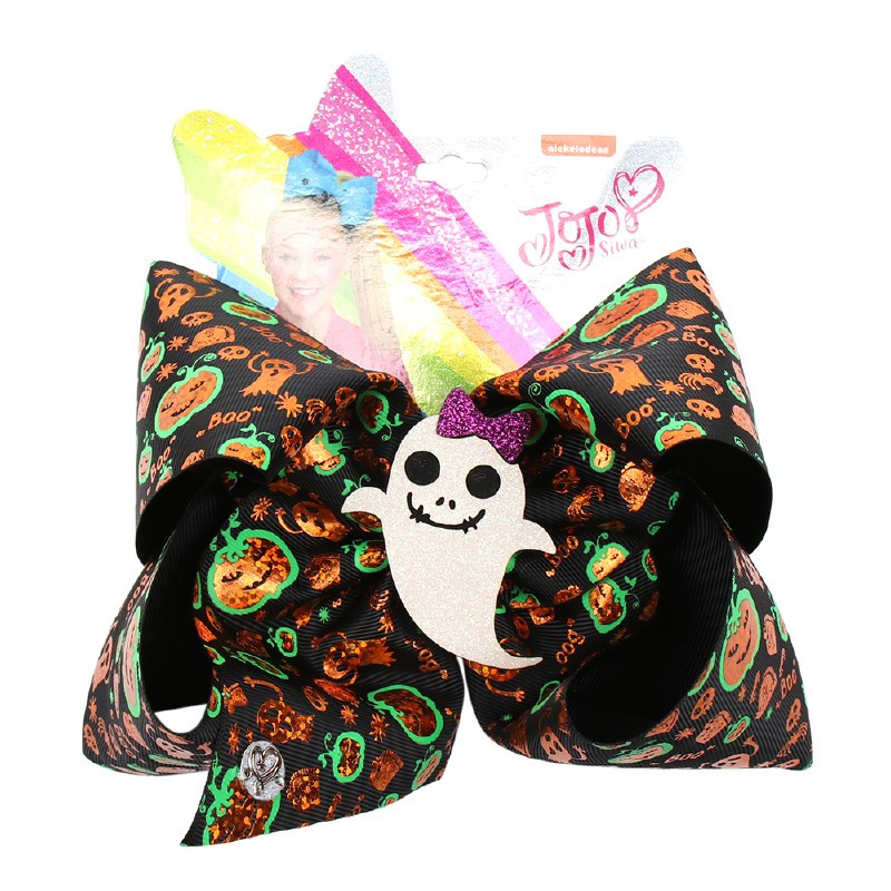 CN 7 " Jojo mašne za djevojčice/Jojo Siwa velike mašne za djevojčice za Noć vještica sa kopčama, ručno rađeni dodaci za kosu